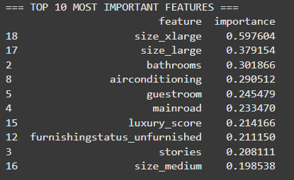 Top 10 Importance Featues